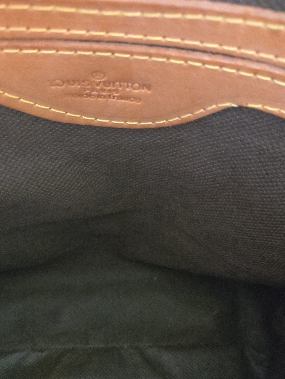 Hand Bag Monogram Canvas Tote in Brown with Tan Leather Trim - Picture 4 of 9